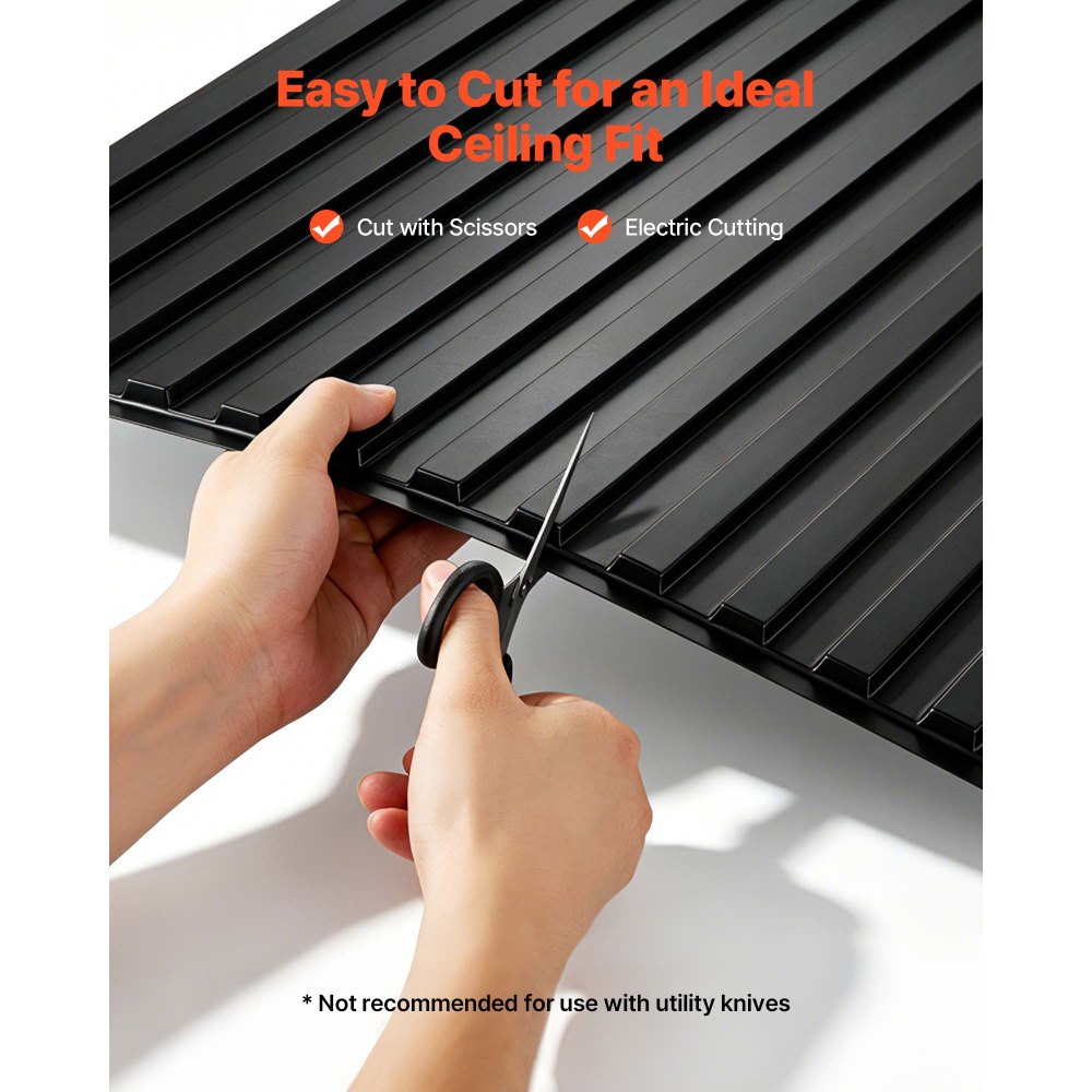 Πλακάκια οροφής PVC VEVOR 605x1215mm, 12 τεμάχια, τρισδιάστατα μαύρα γραμμικά πάνελ, λείο φύλλο PVC για πλέγμα πτώσης, ανθεκτικό στις κρούσεις, βαφόμενη επιφάνεια, εύκολο κόψιμο, μοντέρνο διακοσμητικό στυλ για σπίτι, γραφείο Πλακάκια οροφής PVC VEVOR 605x1215mm, 12 τεμάχια, τρισδιάστατα μαύρα γραμμικά πάνελ, λείο φύλλο PVC για πλέγμα πτώσης, ανθεκτικό στις κρούσεις, βαφόμενη επιφάνεια, εύκολο κόψιμο, μοντέρνο διακοσμητικό στυλ για σπίτι, γραφείο