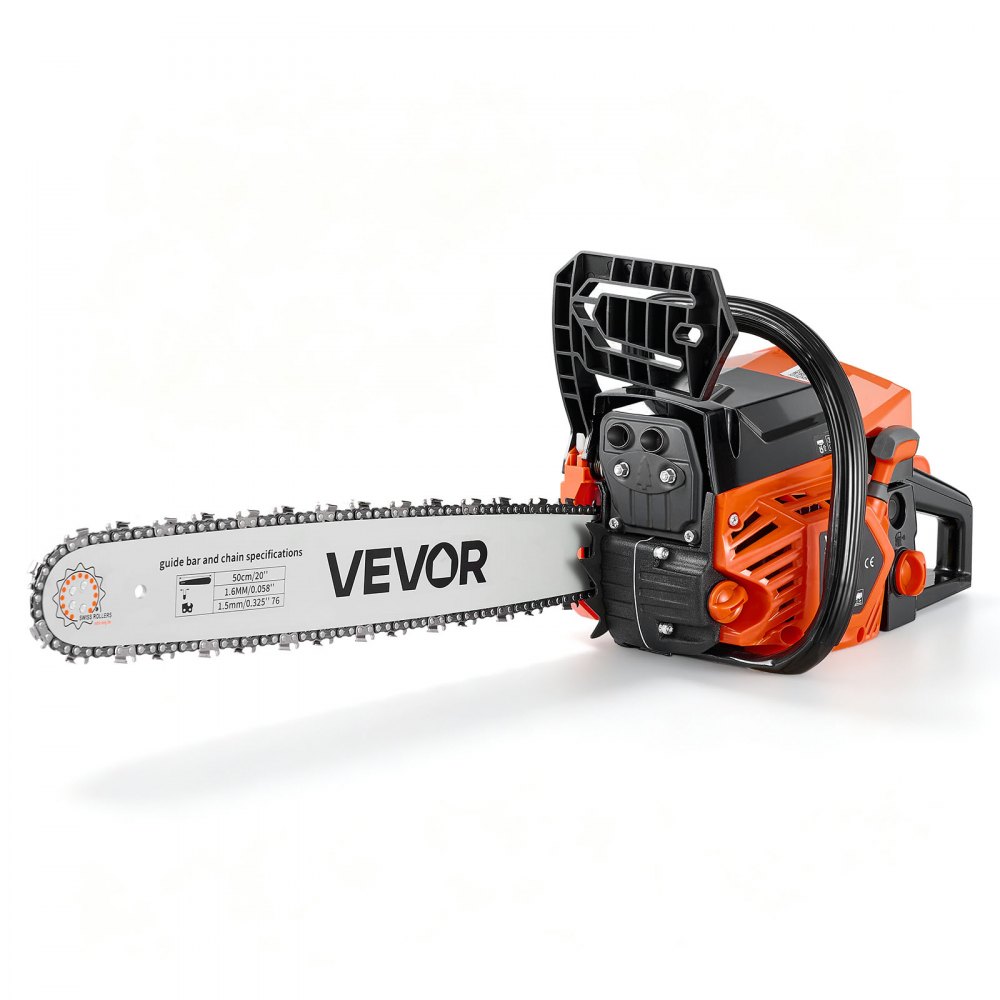 Αλυσοπρίονο Βενζίνης VEVOR 508 mm 62CC 2.7kW 2-χρονος κινητήρας, για κοπή ξύλου, κλάδεμα δέντρων και καθαρισμό γης, τσοκ με συγχρονισμένο γκάζι, ηλεκτρικό αλυσοπρίονο με αντιολισθητική λαβή και διπλά ρεζερβουάρ Αλυσοπρίονο Βενζίνης VEVOR 508 mm 62CC 2.7kW 2-χρονος κινητήρας, για κοπή ξύλου, κλάδεμα δέντρων και καθαρισμό γης, τσοκ με συγχρονισμένο γκάζι, ηλεκτρικό αλυσοπρίονο με αντιολισθητική λαβή και διπλά ρεζερβουάρ