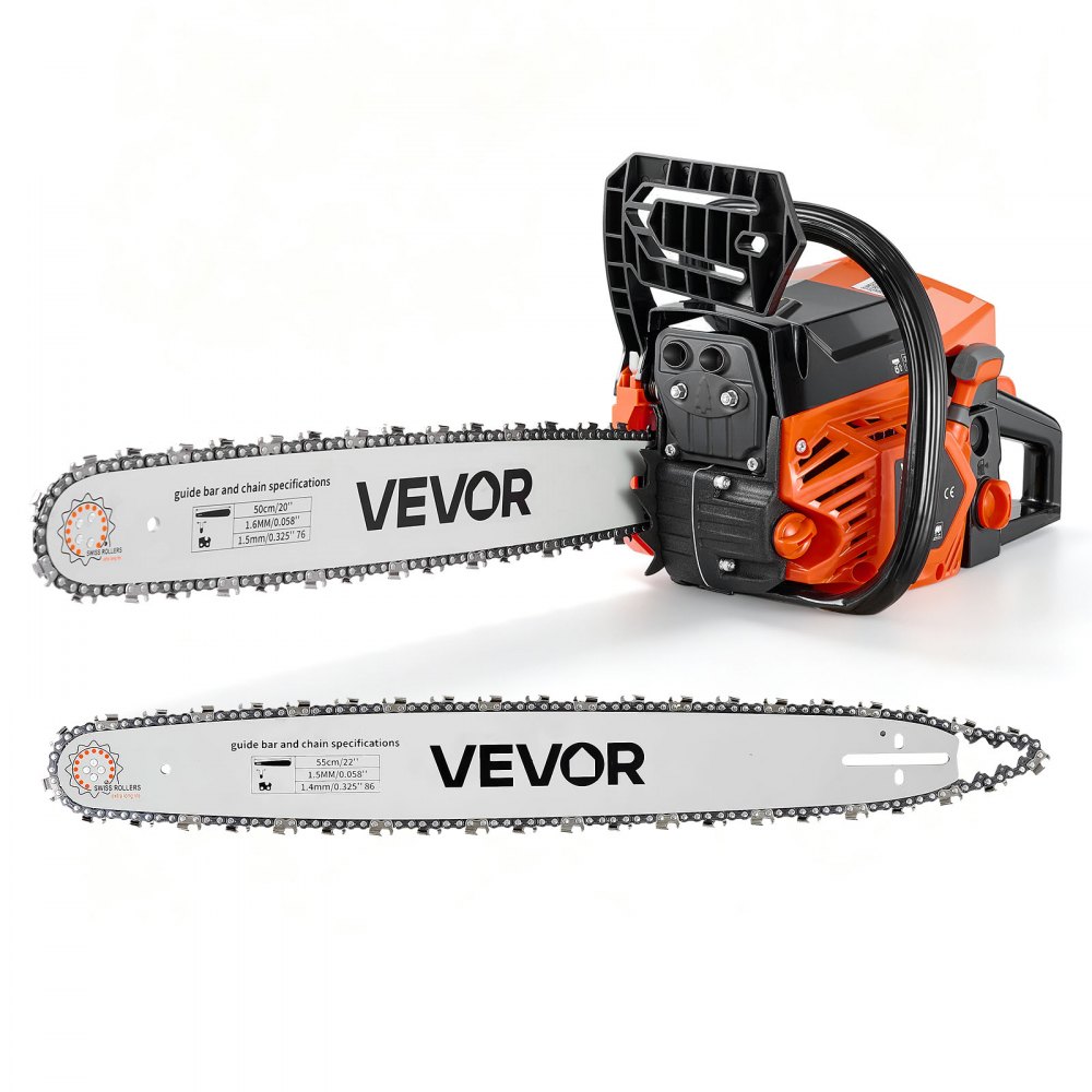 Αλυσοπρίονο βενζίνης VEVOR 508 & 558.8 mm 62CC 2.7kW 2χρονο πριόνι κινητήρα, για κοπή ξύλου, κλάδεμα δέντρων και καθαρισμό γης, τσοκ με συγχρονισμένο γκάζι, ηλεκτρικό αλυσοπρίονο με αντιολισθητική λαβή και διπλά ρεζερβουάρ Αλυσοπρίονο βενζίνης VEVOR 508 & 558.8 mm 62CC 2.7kW 2χρονο πριόνι κινητήρα, για κοπή ξύλου, κλάδεμα δέντρων και καθαρισμό γης, τσοκ με συγχρονισμένο γκάζι, ηλεκτρικό αλυσοπρίονο με αντιολισθητική λαβή και διπλά ρεζερβουάρ