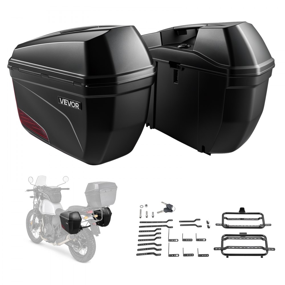 Πλαϊνή βαλίτσα μοτοσικλέτας VEVOR 46L (23L*2) Universal θήκη σέλας μοτοσικλέτας από ABS, αδιάβροχες αποσπώμενες αριστερές & δεξιές πλαϊνές βαλίτσες μοτοσικλέτας με κλειδαριά ασφαλείας για αποθήκευση αποσκευών - Σετ 2 τεμαχίων Πλαϊνή βαλίτσα μοτοσικλέτας VEVOR 46L (23L*2) Universal θήκη σέλας μοτοσικλέτας από ABS, αδιάβροχες αποσπώμενες αριστερές & δεξιές πλαϊνές βαλίτσες μοτοσικλέτας με κλειδαριά ασφαλείας για αποθήκευση αποσκευών - Σετ 2 τεμαχίων
