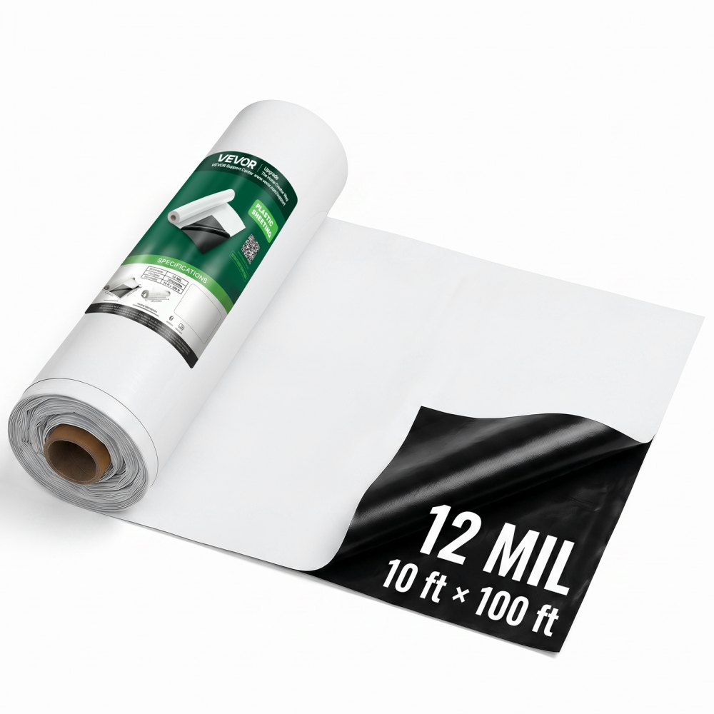 Πλαστικό φύλλο VEVOR 0,3 mm 3,05 x 30,48 m βαρέως τύπου ρολό πολυαιθυλενίου, μουσαμάς βαφής με χοντρό ύφασμα, κάλυμμα πολυαιθυλενίου για χώρο ανίχνευσης, φράγμα υδρατμών, έλεγχος ζιζανίων, κήπος, ασπρόμαυρο Πλαστικό φύλλο VEVOR 0,3 mm 3,05 x 30,48 m βαρέως τύπου ρολό πολυαιθυλενίου, μουσαμάς βαφής με χοντρό ύφασμα, κάλυμμα πολυαιθυλενίου για χώρο ανίχνευσης, φράγμα υδρατμών, έλεγχος ζιζανίων, κήπος, ασπρόμαυρο