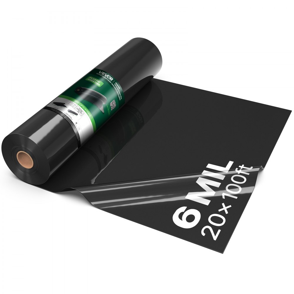 VEVOR Πλαστικό Φύλλο 0,15 mm 6,1 x 30,48 m Μαύρο Πολυαιθυλένιο Βαρέως Τύπου, Χοντρό Πλαστικό Ρολό για Κήπο, Μουσαμάς Βαφής με Υφασμάτινο Φράγμα, Κάλυμμα Πολυαιθυλενίου για Χώρο Έρπυσης, Φράγμα Υδάτων, Έλεγχος Ζιζανίων VEVOR Πλαστικό Φύλλο 0,15 mm 6,1 x 30,48 m Μαύρο Πολυαιθυλένιο Βαρέως Τύπου, Χοντρό Πλαστικό Ρολό για Κήπο, Μουσαμάς Βαφής με Υφασμάτινο Φράγμα, Κάλυμμα Πολυαιθυλενίου για Χώρο Έρπυσης, Φράγμα Υδάτων, Έλεγχος Ζιζανίων