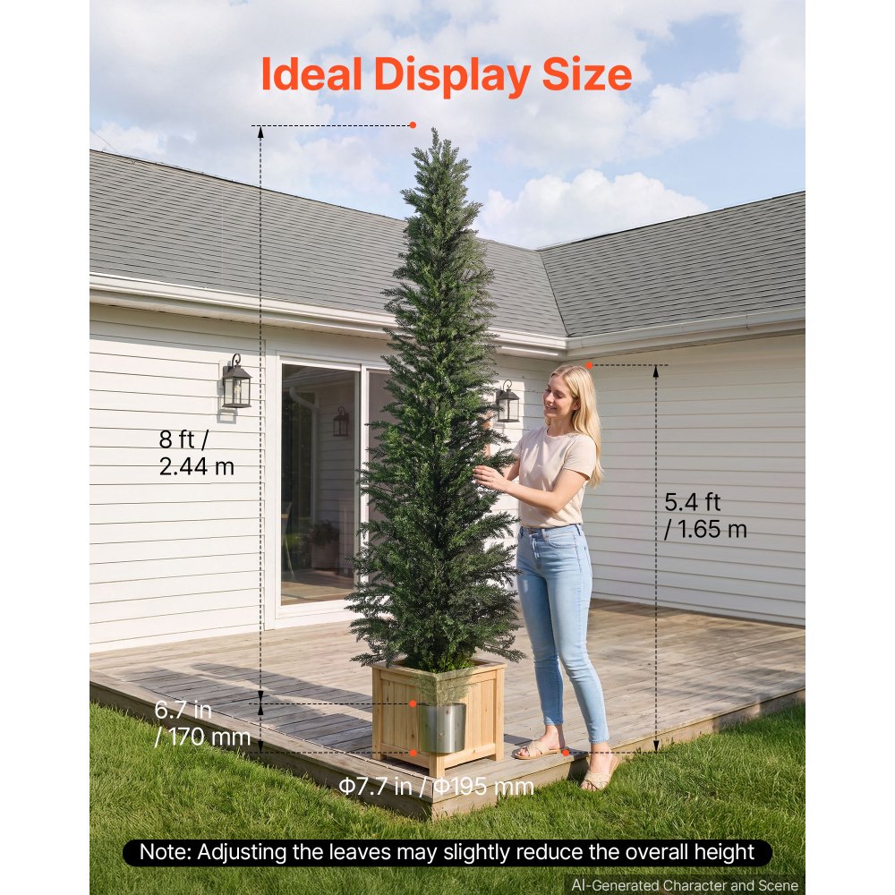 Τεχνητό Κέδρος VEVOR Topiary 2438mm Σετ 2 τεμαχίων με διακοσμητικά φυτά σε γλάστρα, πολυτελή ψεύτικα δέντρα PE, ψεύτικο πράσινο φυτό εσωτερικού και εξωτερικού χώρου όλο το χρόνο για μπροστινή πόρτα, είσοδο, βεράντα, μπαλκόνι, βεράντα, κήπο Τεχνητό Κέδρος VEVOR Topiary 2438mm Σετ 2 τεμαχίων με διακοσμητικά φυτά σε γλάστρα, πολυτελή ψεύτικα δέντρα PE, ψεύτικο πράσινο φυτό εσωτερικού και εξωτερικού χώρου όλο το χρόνο για μπροστινή πόρτα, είσοδο, βεράντα, μπαλκόνι, βεράντα, κήπο