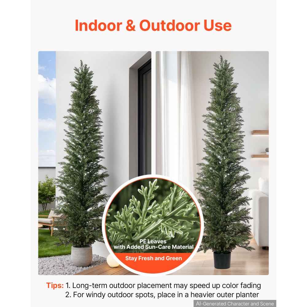 Τεχνητό Κέδρος VEVOR Topiary 2438mm Σετ 2 τεμαχίων με διακοσμητικά φυτά σε γλάστρα, πολυτελή ψεύτικα δέντρα PE, ψεύτικο πράσινο φυτό εσωτερικού και εξωτερικού χώρου όλο το χρόνο για μπροστινή πόρτα, είσοδο, βεράντα, μπαλκόνι, βεράντα, κήπο Τεχνητό Κέδρος VEVOR Topiary 2438mm Σετ 2 τεμαχίων με διακοσμητικά φυτά σε γλάστρα, πολυτελή ψεύτικα δέντρα PE, ψεύτικο πράσινο φυτό εσωτερικού και εξωτερικού χώρου όλο το χρόνο για μπροστινή πόρτα, είσοδο, βεράντα, μπαλκόνι, βεράντα, κήπο