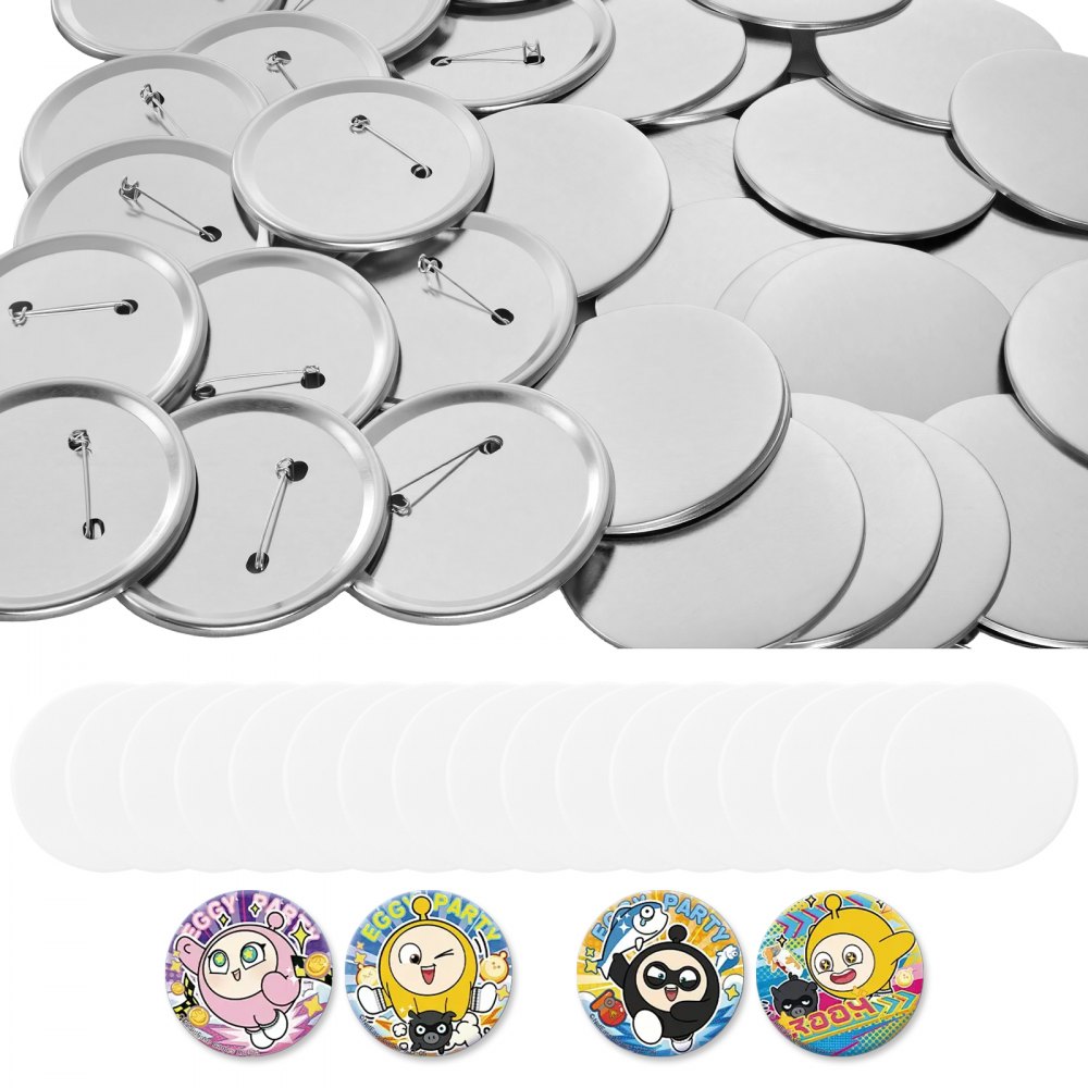 Η VEVOR Button Maker παρέχει 100 σετ εξαρτημάτων κουμπιών με καρφίτσα 2,95 ίντσες / 75 mm, με μεταλλικές πλάτες, μεταλλικά κελύφη, διαφανείς μεμβράνες Mylar και κενά κυκλικά χαρτιά, για οικιακές κατασκευές DIY, σχολικές εκδηλώσεις και προσαρμοσμένα στούντιο Η VEVOR Button Maker παρέχει 100 σετ εξαρτημάτων κουμπιών με καρφίτσα 2,95 ίντσες / 75 mm, με μεταλλικές πλάτες, μεταλλικά κελύφη, διαφανείς μεμβράνες Mylar και κενά κυκλικά χαρτιά, για οικιακές κατασκευές DIY, σχολικές εκδηλώσεις και προσαρμοσμένα στούντιο