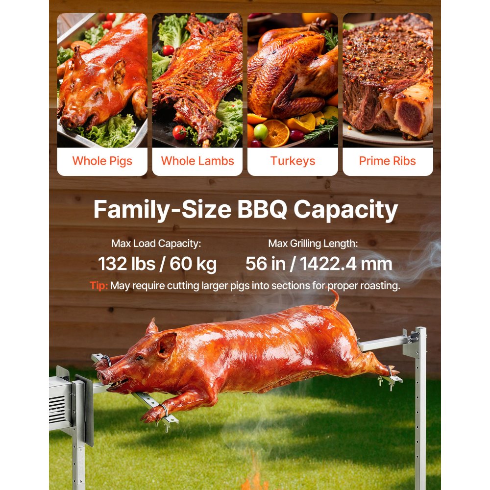Ηλεκτρικό κιτ σούβλας VEVOR Rotisserie Grill 8 επιπέδων ύψους, ψησταριές BBQ, κιτ σούβλας με χωρητικότητα 60 kg, μοτέρ 38W, κιτ αυτόματου ψησίματος από ανοξείδωτο ατσάλι για πάρτι Ηλεκτρικό κιτ σούβλας VEVOR Rotisserie Grill 8 επιπέδων ύψους, ψησταριές BBQ, κιτ σούβλας με χωρητικότητα 60 kg, μοτέρ 38W, κιτ αυτόματου ψησίματος από ανοξείδωτο ατσάλι για πάρτι