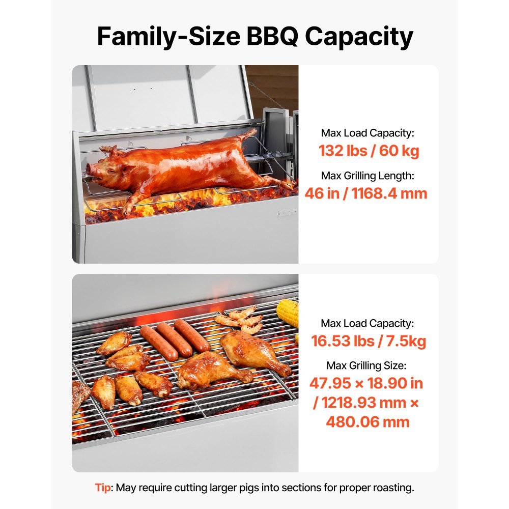 VEVOR Σούβλα 38W BBQ Εξωτερική Σούβλα Χοιρινού & Αρνιού, Σούβλα Κάρβουνου με Χωρητικότητα 60 kg, Ρόδες & Ύψος 4 Επιπέδων, Κιτ Ηλεκτρικής Σούβλας από Ανοξείδωτο Ατσάλι για Κάμπινγκ Εξωτερικού Χώρου VEVOR Σούβλα 38W BBQ Εξωτερική Σούβλα Χοιρινού & Αρνιού, Σούβλα Κάρβουνου με Χωρητικότητα 60 kg, Ρόδες & Ύψος 4 Επιπέδων, Κιτ Ηλεκτρικής Σούβλας από Ανοξείδωτο Ατσάλι για Κάμπινγκ Εξωτερικού Χώρου