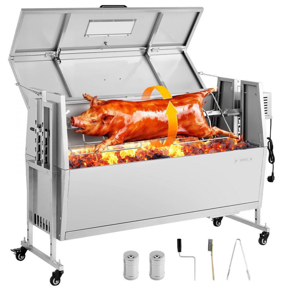 VEVOR Σούβλα 38W BBQ Εξωτερική Σούβλα Χοιρινού & Αρνιού, Σούβλα Κάρβουνου με Χωρητικότητα 60 kg, Ρόδες & Ύψος 4 Επιπέδων, Κιτ Ηλεκτρικής Σούβλας από Ανοξείδωτο Ατσάλι για Κάμπινγκ Εξωτερικού Χώρου VEVOR Σούβλα 38W BBQ Εξωτερική Σούβλα Χοιρινού & Αρνιού, Σούβλα Κάρβουνου με Χωρητικότητα 60 kg, Ρόδες & Ύψος 4 Επιπέδων, Κιτ Ηλεκτρικής Σούβλας από Ανοξείδωτο Ατσάλι για Κάμπινγκ Εξωτερικού Χώρου