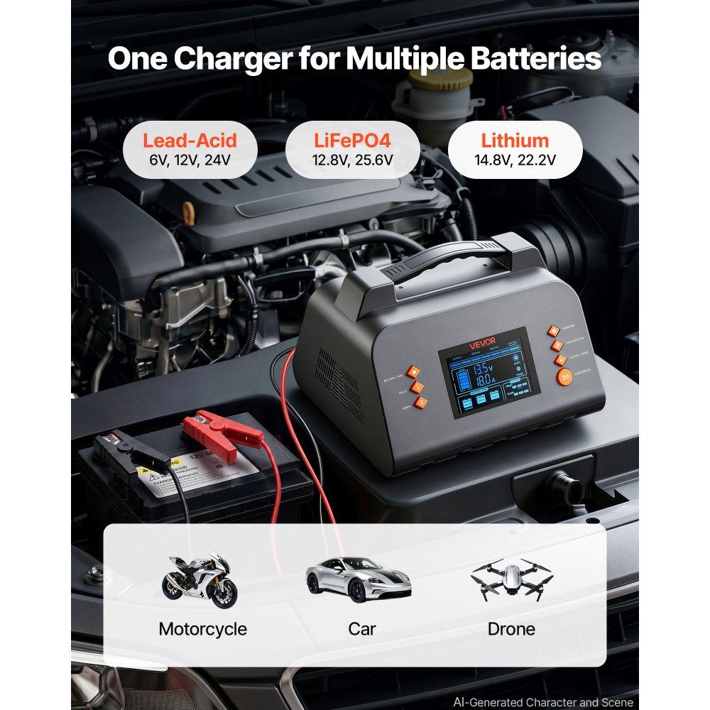 Έξυπνος φορτιστής μπαταρίας VEVOR 30A 6V 12V 24V για λιθίου LiFePO4 μολύβδου-οξέος, συμβατός με αυτοκίνητα, τροχόσπιτα βαρέως τύπου, φορτηγά, σκάφη, συντηρητής φόρτισης με θείο, φορτιστής με οθόνη LCD 3,8 ιντσών Έξυπνος φορτιστής μπαταρίας VEVOR 30A 6V 12V 24V για λιθίου LiFePO4 μολύβδου-οξέος, συμβατός με αυτοκίνητα, τροχόσπιτα βαρέως τύπου, φορτηγά, σκάφη, συντηρητής φόρτισης με θείο, φορτιστής με οθόνη LCD 3,8 ιντσών