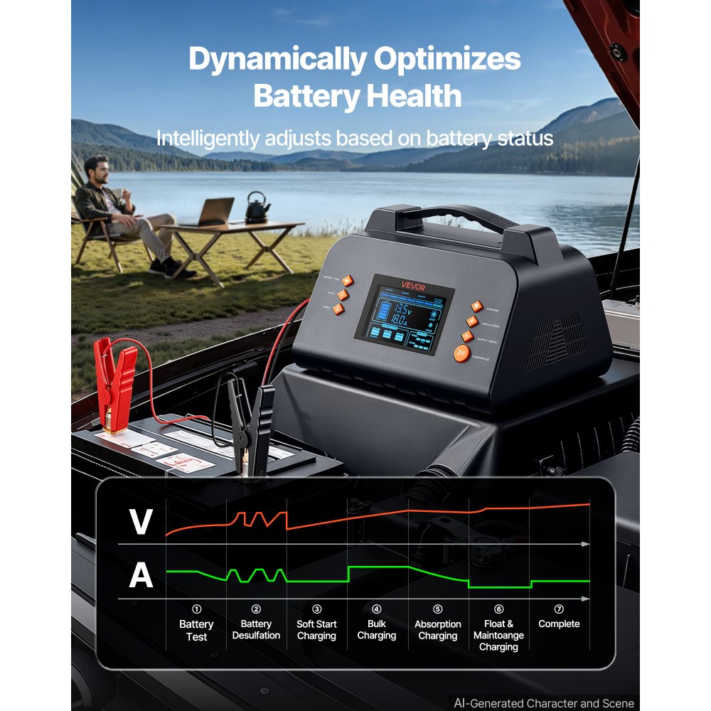 Έξυπνος φορτιστής μπαταρίας VEVOR 30A 6V 12V 24V για λιθίου LiFePO4 μολύβδου-οξέος, συμβατός με αυτοκίνητα, τροχόσπιτα βαρέως τύπου, φορτηγά, σκάφη, συντηρητής φόρτισης με θείο, φορτιστής με οθόνη LCD 3,8 ιντσών Έξυπνος φορτιστής μπαταρίας VEVOR 30A 6V 12V 24V για λιθίου LiFePO4 μολύβδου-οξέος, συμβατός με αυτοκίνητα, τροχόσπιτα βαρέως τύπου, φορτηγά, σκάφη, συντηρητής φόρτισης με θείο, φορτιστής με οθόνη LCD 3,8 ιντσών
