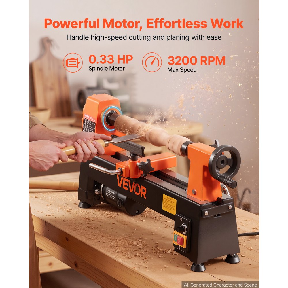 Τόρνος Ξύλου VEVOR 1/3 HP 200x330 mm Μίνι Τόρνος Ξύλου Πάγκου Μεταβλητής Ταχύτητας, 150 έως 3200 Σ.Α.Λ., Ξυλουργική Μηχανή με Στήριγμα Εργαλείου, Κλειδιά, Πόδια, για Αρχάριους Λάτρεις του DIY Ξυλουργική, Ξυλοτορνευτική Τόρνος Ξύλου VEVOR 1/3 HP 200x330 mm Μίνι Τόρνος Ξύλου Πάγκου Μεταβλητής Ταχύτητας, 150 έως 3200 Σ.Α.Λ., Ξυλουργική Μηχανή με Στήριγμα Εργαλείου, Κλειδιά, Πόδια, για Αρχάριους Λάτρεις του DIY Ξυλουργική, Ξυλοτορνευτική