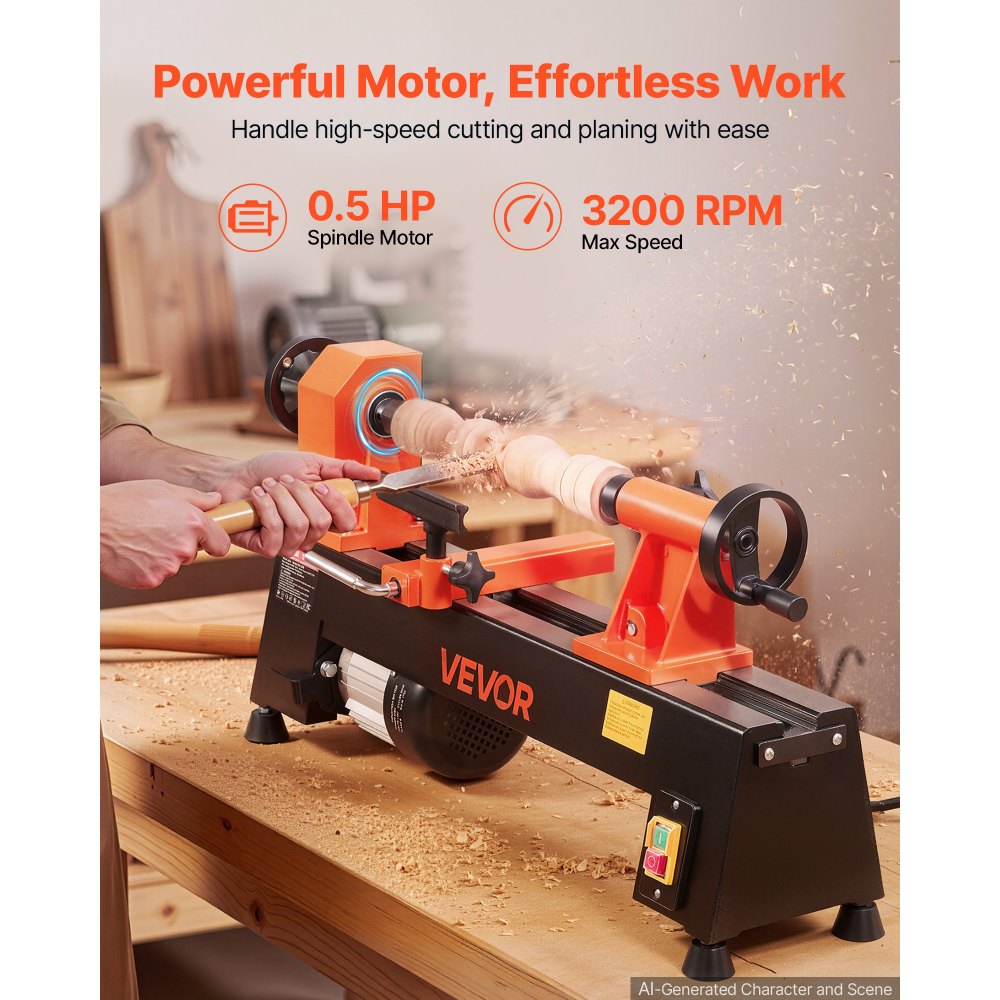 Τόρνος Ξύλου VEVOR 1/2 HP 254 mm x 465 mm Επιτραπέζιος Τόρνος Ξύλου 5 Ταχύτητες, 650/1100/1600/2200/3200 RPM, με Στήριγμα Εργαλείων & Κλειδιά, Βαρέως Τύπου, για Αρχάριους και Λάτρεις των DIY Ξυλουργικών Εργασιών, Ξυλοτορνευτικών Εργασιών Τόρνος Ξύλου VEVOR 1/2 HP 254 mm x 465 mm Επιτραπέζιος Τόρνος Ξύλου 5 Ταχύτητες, 650/1100/1600/2200/3200 RPM, με Στήριγμα Εργαλείων & Κλειδιά, Βαρέως Τύπου, για Αρχάριους και Λάτρεις των DIY Ξυλουργικών Εργασιών, Ξυλοτορνευτικών Εργασιών