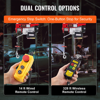 Βαρούλκο γερανού ηλεκτρικού ανυψωτικού VEVOR 440 λίβρες 328 ποδών ασύρματο &amp; 14 ποδών ενσύρματο τηλεχειριστήριο | VEVOR GR