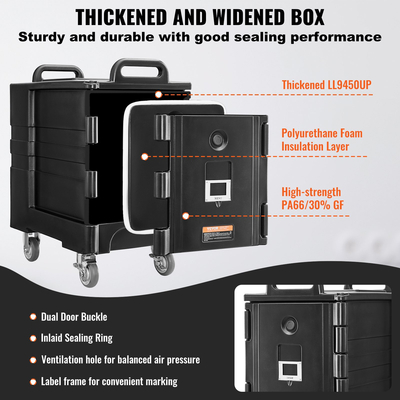 VEVOR Insulated Food Carrier Stackable Catering Dishbox 81QT Chafing Dish