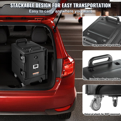 VEVOR Insulated Food Carrier Stackable Catering Dishbox 81QT Chafing Dish