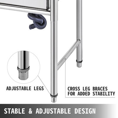 VEVOR VEVOR Χειροποίητος νεροχύτης Μη μαγνητικός νιπτήρας από ανοξείδωτο ατσάλι Χειροποίητος 1 διαμέρισμα 16 x 15,5 x 10 ιντσών Χωρητικότητα τεράστιος νεροχύτης μπανιέρας με πλατφόρμα δεξιού χεριού για Farmhouse Cafe Shop Hospital