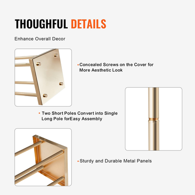 VEVOR 4 ΤΕΜ. Χρυσό μεταλλικό λουλούδι με κολόνα, 23,6 ίντσες / 60 εκ. ύψος με μεταλλικό laminate, βάζα γεωμετρικά κεντρικά στηρίγματα, κυλινδρική φλοράλ θήκη για δεξίωση εκδηλώσεων, πάρτι ρόδες