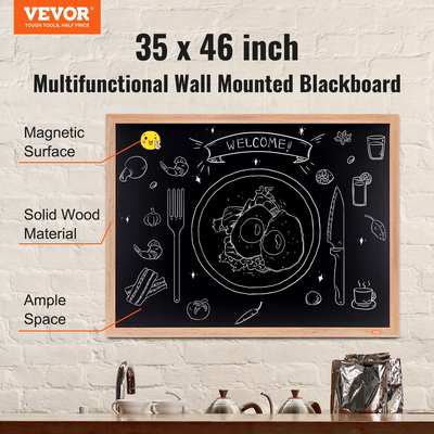VEVOR Μαγνητικός πίνακας κιμωλίας, κρεμαστές πινακίδες μηνυμάτων με κιμωλίες και γόμα, vintage ξύλινη πινακίδα μαυροπίνακα, ρουστίκ καφέ πλαίσιο και πίνακες ανακοινώσεων, 35"x46", Κουζίνα, Διακόσμηση σπιτιού, Γάμος