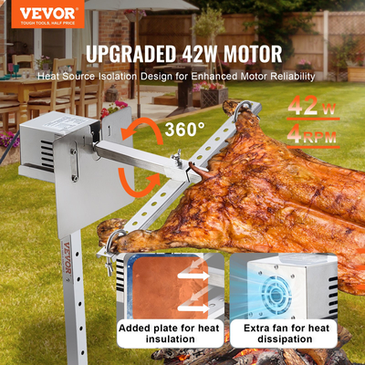 VEVOR 46&quot; Electric BBQ Rotisserie Grill Kit Γκριλ από ανοξείδωτο ατσάλι 90lb Χοιρινό Αρνί