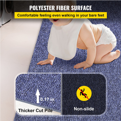 Μοκέτα εσωτερικού χώρου VEVOR Χαλί εξωτερικού χώρου 5,9x52,5 ιντσών με αδιάβροχο πίσω χαλί εξωτερικού χώρου για χαλιά βεράντας στο γκαράζ εξωτερικού χώρου Runner χαλιών αντιολισθητικής βεράντας Χαλιά κουζίνας χωρίς ωίδιο (Μπλε, 1,8 * 16M)