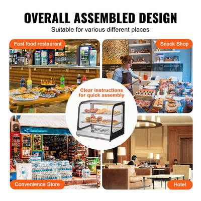 Ντουλάπι πίτσας για πίτσα με οθόνη VEVOR 2 επιπέδων εμπορικής θερμότητας φαγητού