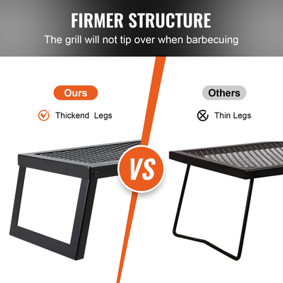 VEVOR Πτυσσόμενη ψησταριά Campfire Φορητή ψησταριά Camping Fire Pit Steel Υπαίθριο πικνίκ μπάρμπεκιου