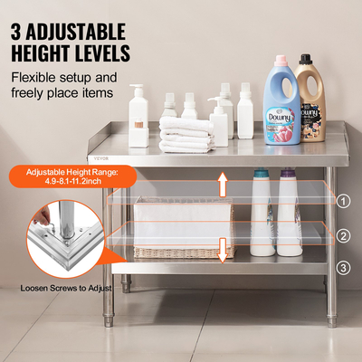 Τραπέζι εργασίας από ανοξείδωτο χάλυβα VEVOR 30&quot;x36&quot; Εμπορικό Επιτραπέζιο Εστιατόριο προετοιμασίας φαγητού