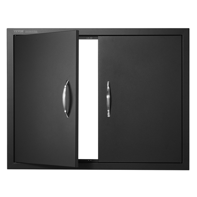 VEVOR BBQ Access Door, 788x610 mm Διπλή Πόρτα Εξωτερικής Κουζίνας, Πόρτα Ψυχρής Πλάτας Flush Mount, Επιτοίχια Κατακόρυφη Πόρτα με χερούλια, για BBQ Island, Ψητοπωλείο, Εξωτερικό ντουλάπι