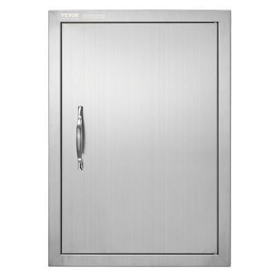 VEVOR BBQ Access Door, 432x610 mm Μονή Πόρτα Εξωτερικής Κουζίνας, Πόρτα από ανοξείδωτο ατσάλι Flush Mount, Επιτοίχια Κατακόρυφη Πόρτα με Λαβή, για BBQ Island, Ψητοπωλείο, Εξωτερικό ντουλάπι