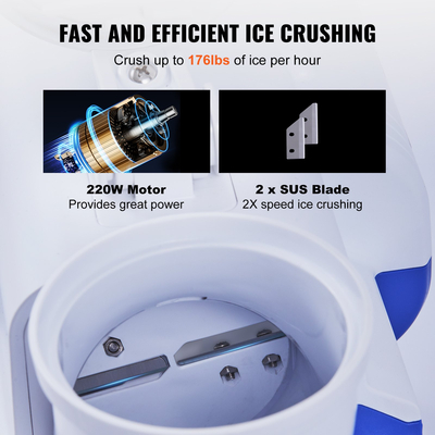 Ηλεκτρική μηχανή θραυστήρων πάγου 176ξυρισμένος πάγος κατασκευαστής κώνων χιονιού