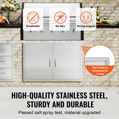 VEVOR 990x660 mm BBQ Island Access Πόρτα Εξωτερική Πόρτα Κουζίνας από ανοξείδωτο χάλυβα