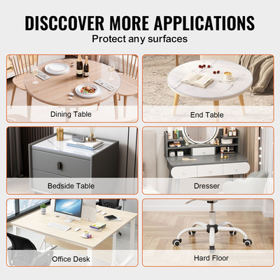 Προστατευτικό τραπεζιού VEVOR PVC 48 ιντσών στρογγυλό καθαρό πλαστικό προστατευτικό γραφείου πάχους 2,0 mm