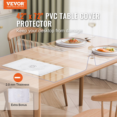 Προστατευτικό τραπεζιού VEVOR PVC 42x72 ιντσών Clear Plastic Desk Protector πάχους 2,0mm