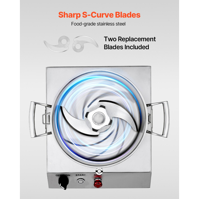 Επεξεργαστής τροφίμων VEVOR &amp; μπλέντερ λαχανικών 6L από ανοξείδωτο χάλυβα ποιότητας τροφίμων