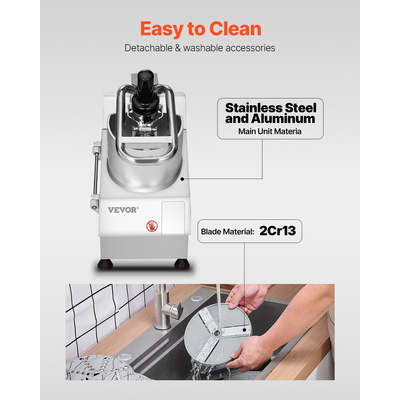 Επεξεργαστής τροφίμων VEVOR και κοπτήρας λαχανικών με 6 λεπίδες από ανοξείδωτο χάλυβα ποιότητας τροφίμων