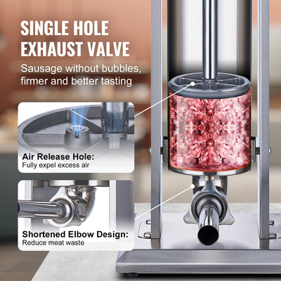 VEVOR Manual Sausage Stuffer 7 L Vertical Sausage Machine 304 Inox