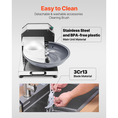 VEVOR Επεξεργαστής Τροφίμων Vegetable Chopper 3000RPM από ανοξείδωτο χάλυβα ποιότητας τροφίμων
