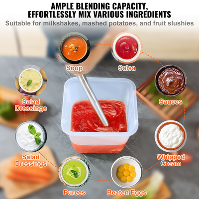 VEVOR Commercial Immersion Blender Heavy Duty Hand Mixer 750W Μεταβλητής Ταχύτητας