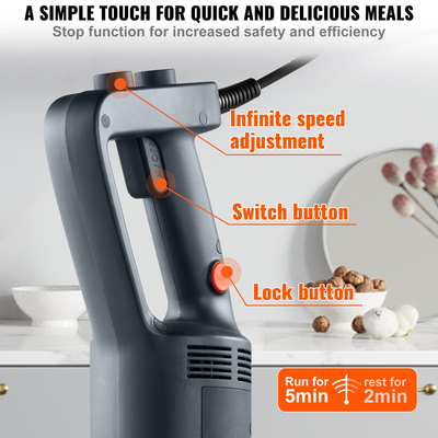 VEVOR Commercial Immersion Blender Heavy Duty Hand Mixer 750W Μεταβλητής Ταχύτητας