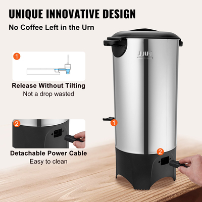 VEVOR Commercial Coffee Urn 50 Cup Dispenser Coffee Dispenser Fast Brew από ανοξείδωτο χάλυβα