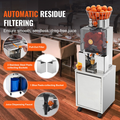 VEVOR Εμπορική μηχανή αποχυμωτή πορτοκαλιού 120W Αυτόματος αποχυμωτής αποχυμωτής