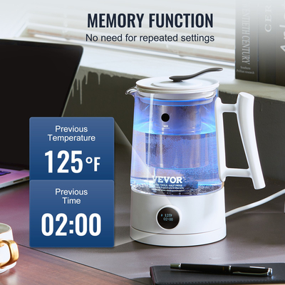 VEVOR Hydrogen Water Pitcher Generator, 1,5 L / 52,8 oz Γεννήτρια υδρογόνου μεγάλης χωρητικότητας Βραστήρας νερού, τεχνολογία SPE και PEM, Μηχανή ιονιστή νερού πλούσιου σε υδρογόνο για παρασκευή καφέ ή τσαγιού