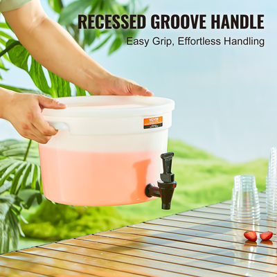 Διανομέας ποτών VEVOR, Δοχεία ποτών 3 γαλονιών για πάρτι, Πλαστική θήκη χυμού με στόμιο και καπάκι, δοσομετρική μηχανή παγωμένου τσαγιού, για εστιατόρια, ξενοδοχεία, πάρτι, 2 συσκευασίες