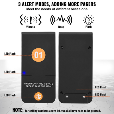 VEVOR Εστιατόριο ασύρματο σύστημα τηλεειδοποίησης 16 Call Coasters Κλήση επισκεπτών σε ουρά