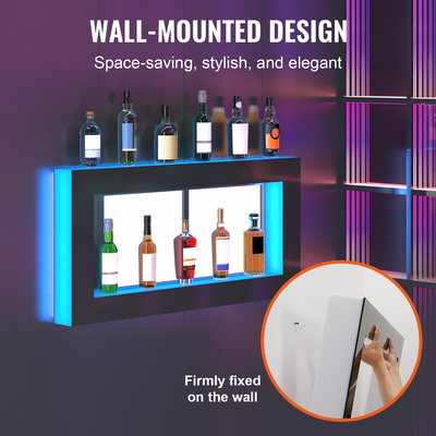 VEVOR LED Lighted Liquor Bottle Display Bar Ράφι RF &amp; App Control 48 ιντσών