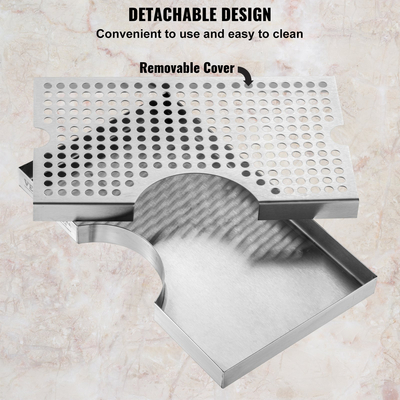 VEVOR Kegerator Δίσκος σταγόνων μπύρας 304 Δίσκοι βαρελιών από ανοξείδωτο ατσάλι με αντιολισθητικά μαξιλαράκια