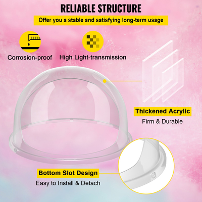 VEVOR 20,5 &quot;Διάμετρος Καραμέλα Νήμα Κάλυψη για Κατασκευαστής νήματος καραμέλας Cover 52cm κάλυμμα θόλου ασπίδας κάλυψης εμπορικών Candyfloss κάλυμμα θόλου κάλυψης ασπίδας (μόνο κάλυμμα)