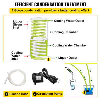 VEVOR Distiller 70L /18,5 Gal Still Κιτ αποστακτηρίου αιθέριων ελαίων Home Moonshine Still με θερμόμετρο και δοχείο ζύμωσης