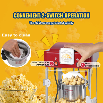 VEVOR Μηχάνημα Popcorn Popper Επιτραπέζιο Popcorn Maker 300W 2,5 Oz Red