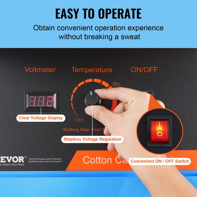 Ηλεκτρική μηχανή ζαχαροπλαστείου VEVOR, 1000W ζαχαροπλαστείο, επαγγελματική μηχανή ζαχαροπλαστικής με μπολ από ανοξείδωτο ατσάλι και σέσουλα ζάχαρης, ιδανική για γενέθλια παιδιά στο σπίτι, οικογενειακό πάρτι (Μπλε)